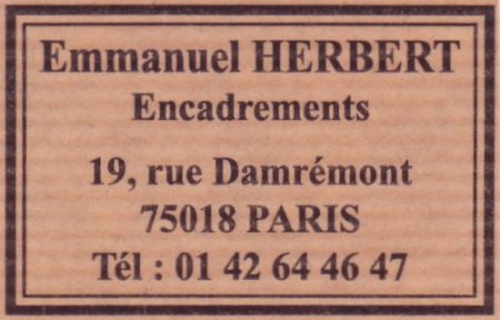Emmanuel Herbert, Encadreur d'art, Encadreur Paris 18e