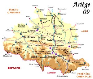 Ari�ge, Midi Pyr�n�es, Cartes des d�partements de France, Carte de France,  itin�raire, shopping art, shopping antiquit�s, shopping art antiques, art shopping, antiques shopping, art antiques shopping in France, map, maps,