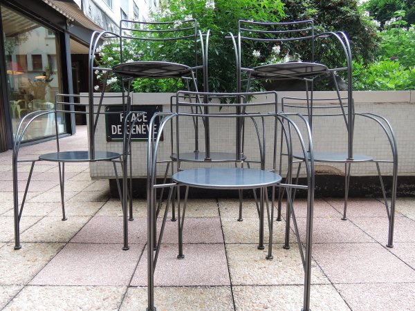 fauteuils en acier galvanis dit 