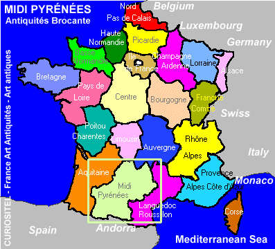 midi pyrénées carte de france